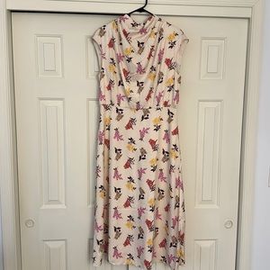 Floral cowl neck dress